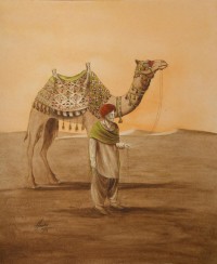 S. A. Noory, 12 x 15 Inch, Water color on Paper, Figurative Painting, AC-SAN-055